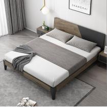 实木床1.5米现代简约双人床1.8米北欧主卧轻奢板式单人床架经济型