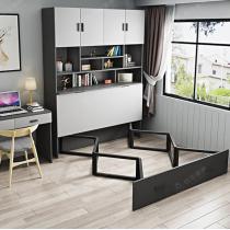 北欧折叠床隐形床书架组合家用客厅多功能书柜一体小户型书柜床