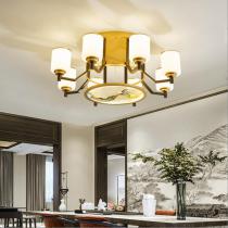 新中式吸顶灯客厅灯珐琅彩古典中国风新款卧室房间餐厅茶室灯具
