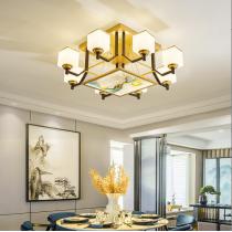 新中式吸顶灯客厅灯珐琅彩古典中国风新款卧室房间餐厅茶室灯具
