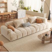 方块沙发科技布超宽坐深客厅现代简约直排豆腐块布艺沙发侘寂风