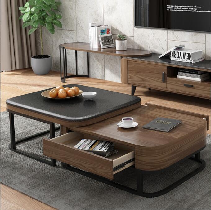 新款大小茶几组合桌客厅家用简约北欧火烧石玻璃现代电视柜小户型