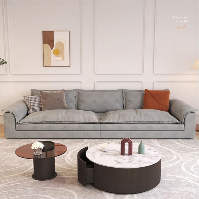 意式极简沙发现代简约皮质羽绒科技布艺网红款美式北欧客厅小户型