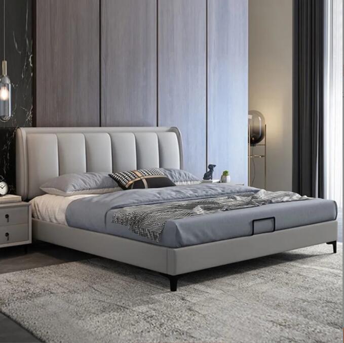 现货新款皮床软床实木框皮艺床双人床1.5米1.8m主卧婚床