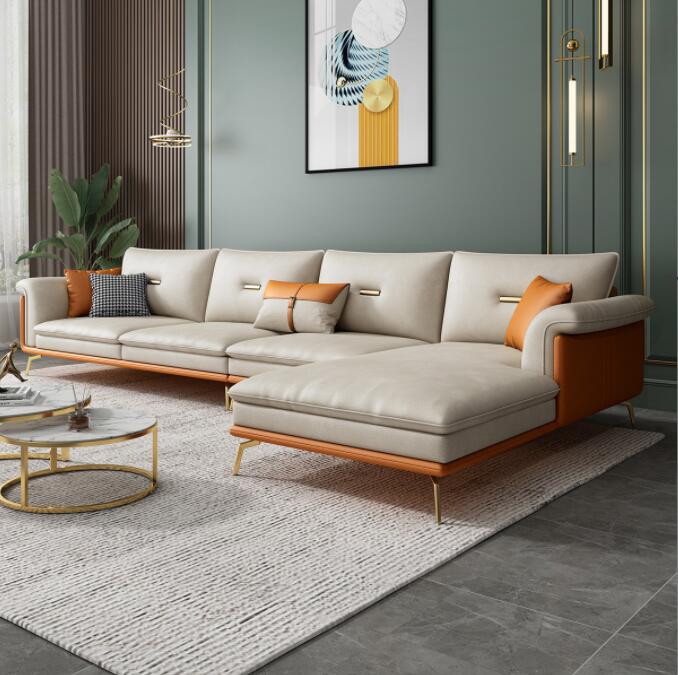 北欧科技布艺乳胶家用沙发 现代简约风转角海绵沙发 轻奢小户型