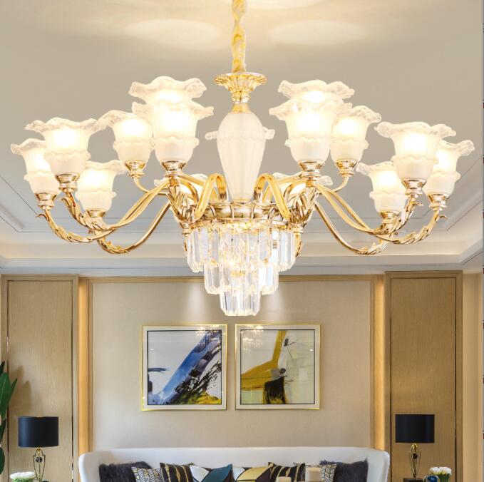 欧式客厅吊灯现代简约大气2021年新款家用简欧大厅餐厅灯具卧...