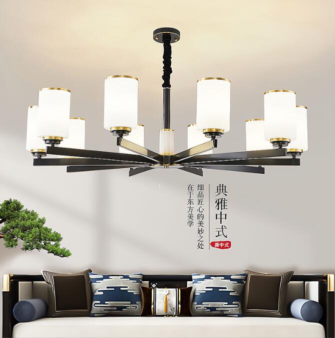 新中式全铜吊灯客厅灯中国风餐厅轻奢现代简约餐厅卧室灯具