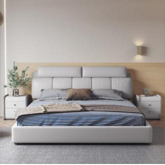 科技布床轻奢实木床储物双人床主卧现代简约婚床布艺床