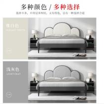 现代简约主卧双人床网红ins风云朵床1.8米实木床家用软包床经济型