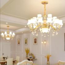 欧式吊灯客厅水晶灯美式奢华大气酒店蜡烛灯简欧卧室餐厅灯具灯饰