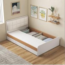 北欧单人床1.2米家用小户型卧室箱体现代简约储物带抽屉儿童床