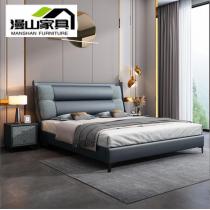 布艺床现代简约意式床1.5米单人床 1.8米卧室科技布艺双人床 婚床
