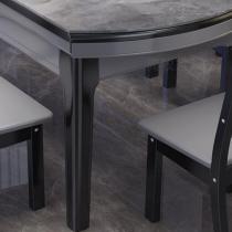 实木岩板餐桌椅组合家用小户型现代简约可伸缩折叠饭桌可变圆桌