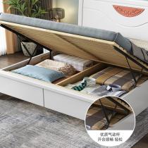 实木床1.8米轻奢现代简约双人床1.5米主卧婚床软靠高箱储物气压床