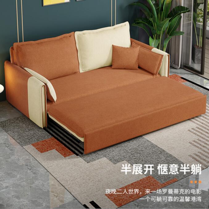 沙发床可折叠客厅小户型推拉伸缩科技布双人休闲沙发床懒人储物床