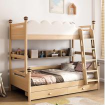 现代简约榉木实木上下床儿童房高低床双层子母床上下铺