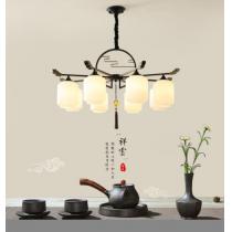 新中式客厅吊灯头朝下中国风禅意现代大气别墅餐厅卧室茶室灯具