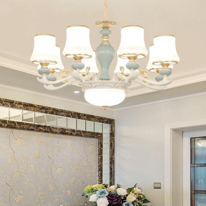 新款欧式客厅吊灯温馨现代简约家居餐厅灯卧室灯简欧创意陶瓷灯具