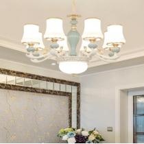 新款欧式客厅吊灯温馨现代简约家居餐厅灯卧室灯简欧创意陶瓷灯具