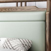 新中式白蜡木实木床1.8米双人床卧室家具实木床软包木床批发