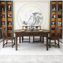 白蜡木新中式实木伸缩餐桌椅组合餐厅吃饭桌子现代中式家用小户型