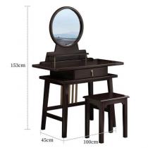 新中式实木梳妆台简约现代化妆桌带镜子妆台妆凳组合卧室家具