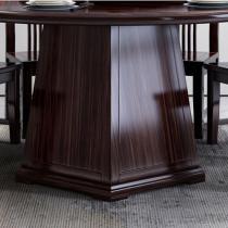 新中式胡桃木餐桌椅组合一桌六椅八椅餐厅家具1.38米圆桌