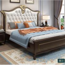 美式实木床轻奢双人床1.8米现代简约欧式公主1.5主卧大床储物婚床
