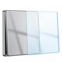 兰豹灰色亚克力3D水晶镜面开关面板新款86高硬度有机玻璃一开双开三开