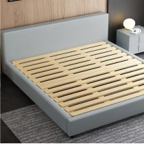 北欧现代简约 主卧1.8米 双人卧室大婚床 软包轻奢小户型齐边皮床