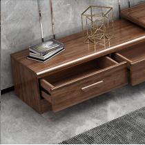胡桃木实木电视柜可伸缩现代简约客厅地柜组合小户型客厅墙柜中式