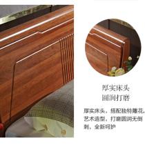 金花梨木新款实木床现代1.8米加厚靠背双人大床卧室中式红木家具