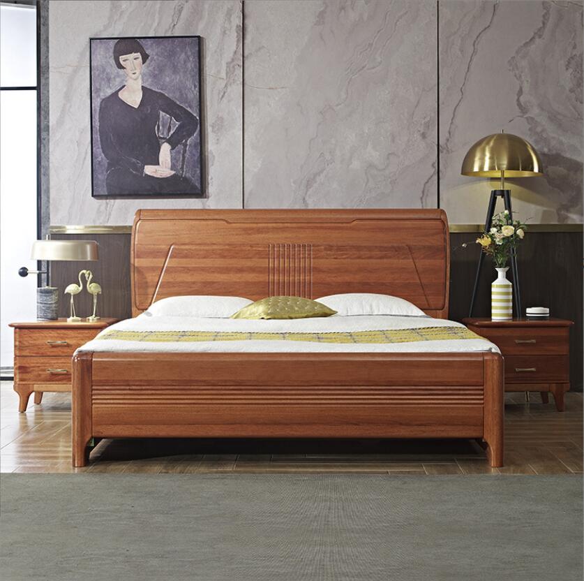 金花梨木新款实木床现代1.8米加厚靠背双人大床卧室中式红木家...