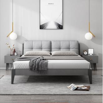北欧简约1.8米实木双人主卧床1.5米小户型板材经济型卧室床