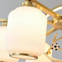 新中式全铜吊灯LED客厅灯铜本色铜灯大气大吊灯卧室书房餐厅吊灯