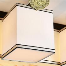 新中式吸顶灯长方形客厅灯LED创意珐琅彩现代中式卧室书房餐厅灯