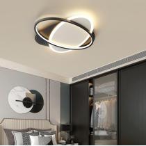 现代简约黑色铁艺吸顶灯LED卧室灯个性创意书房餐厅北欧时尚灯具