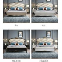 美式轻奢实木床1.5米1.8m大户型主卧双人气压高箱储物床卧室家具