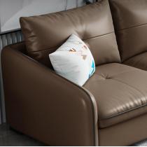 现代简约实木意式皮艺沙发大小户型客厅沙发组合整装L型转角沙发