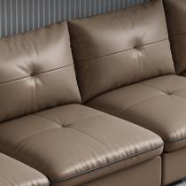 现代简约实木意式皮艺沙发大小户型客厅沙发组合整装L型转角沙发