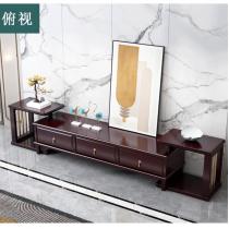 新中式全实木电视柜伸缩2米柜子客厅家具多功能储物款 小户型家用