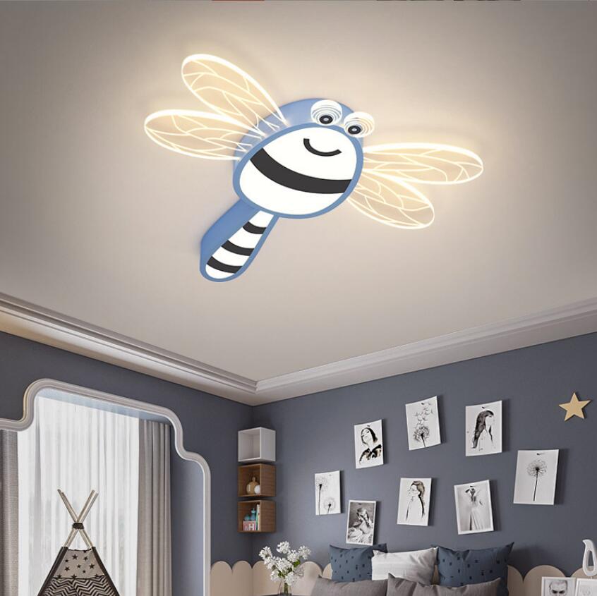 北欧马卡龙儿童房LED吸顶灯创意小孩房童趣蜻蜓蜜蜂卡通灯新款