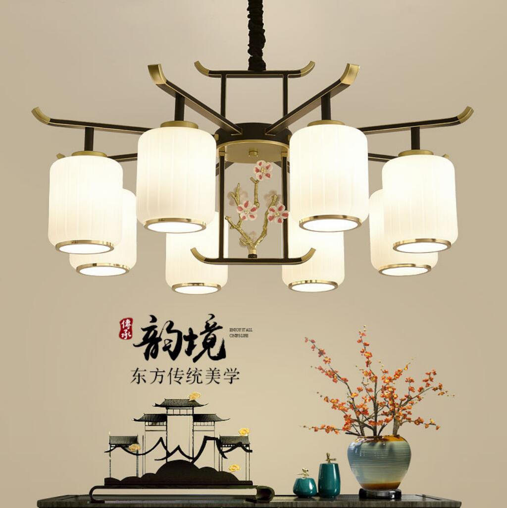 新中式吊灯LED客厅灯大气现代中式餐厅吊灯书房卧室家用装饰灯...