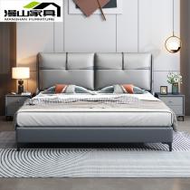 现代简约科技布大小户型1.5米 1.8米单双人床 婚床可拆洗软包家具