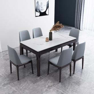岩板餐桌现代简约家用小户型长方形两用餐厅意式餐桌椅组合1.3米
