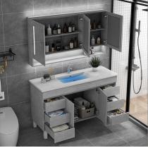 现代简约浴室柜组合智能轻奢卫浴镜柜卫生间一体洗漱台套装