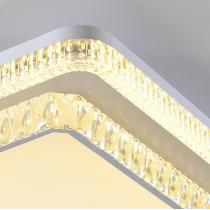 现代简约水晶吸顶灯长方形LED客厅灯方形卧室灯圆形书房餐厅灯
