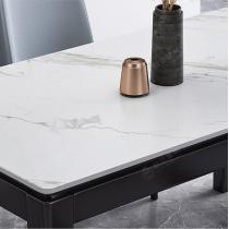 岩板餐桌现代简约家用小户型长方形两用餐厅意式餐桌椅组合1.3米