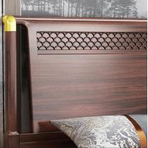 新中式实木床现代简约1.8米金花梨木双人床主卧1.5米储物高箱婚床