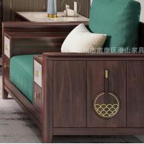 新中式全实木沙发组合简约现代大小户型别墅金花梨木禅意客厅家具